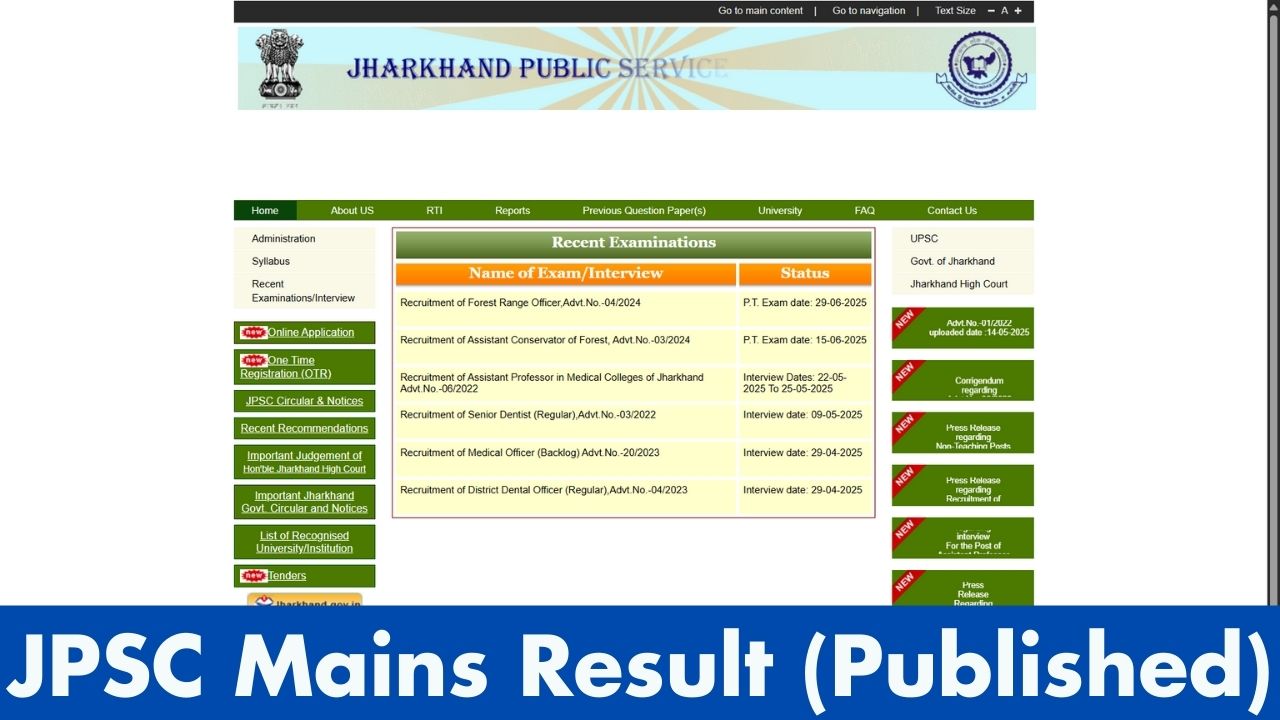 JPSC Civil Services Mains Result 2025 Out at jpsc.gov.in: Download Result PDF and Merit List